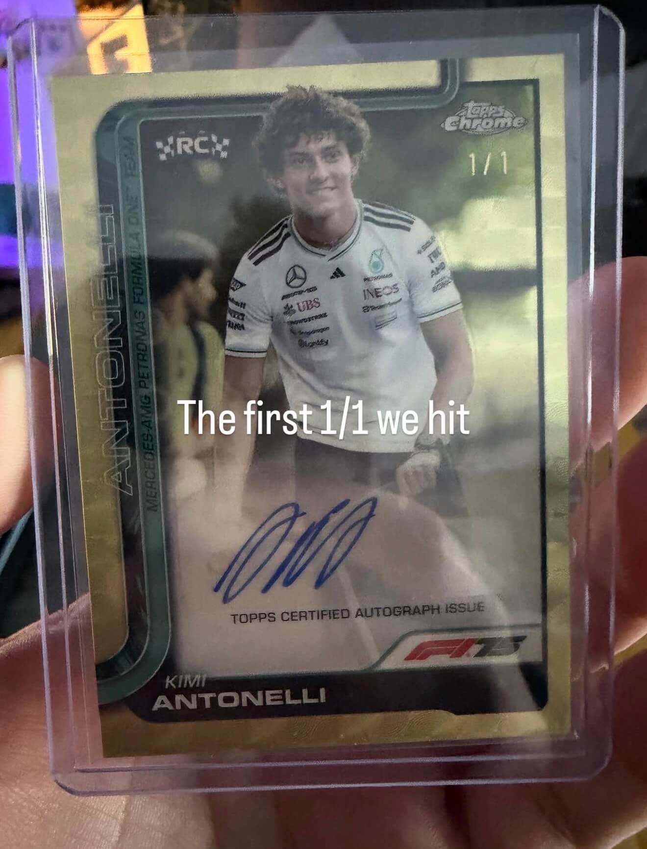 1/1 Kimi Antonelli Topps Chrome 2025 Superfractor Image Variation